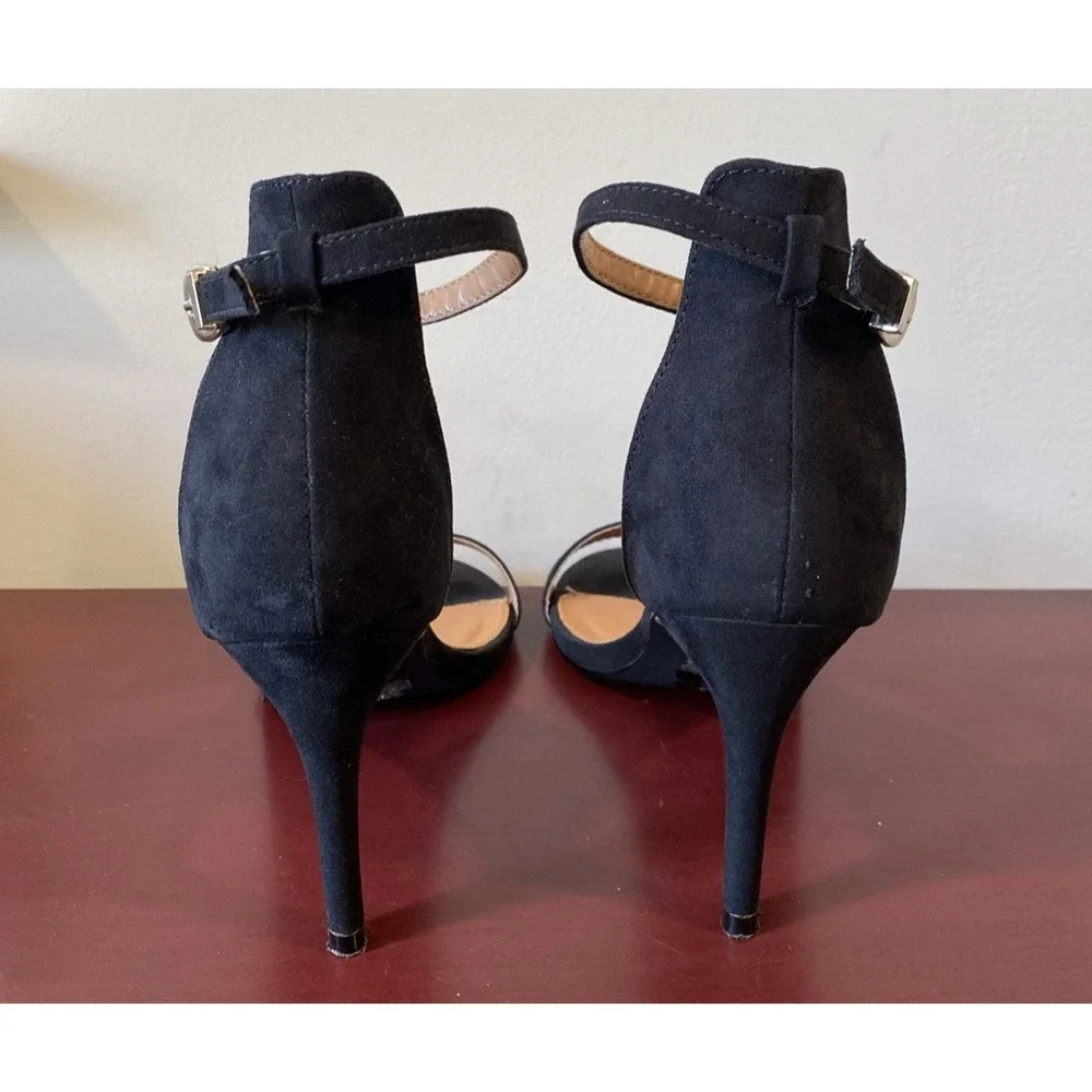 Charlotte Russe Rory Women's Size 7 Black High Heel Open Toe Ankle Strap Sandals